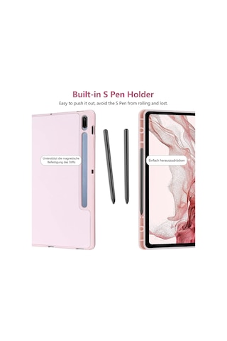 Samsung Galaxy Uyumlu Tab S10 Fe+ Plus 13.1inç Kılıf Kalem Bölmeli Smart Case X620 X626 Kapaklı Kılıf