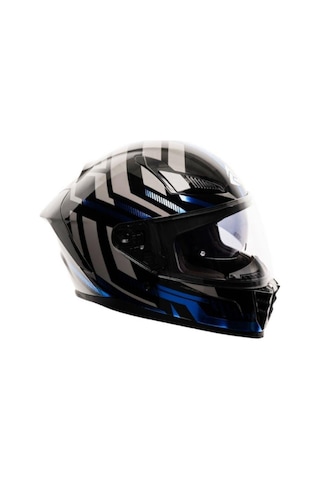 Nukro 853 Power Full Face Kapalı Motosiklet Kaskı Mavi - Siyah