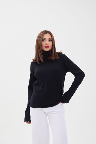 Suma 4214 Triko Düz Balıkçı Salaş-siyah