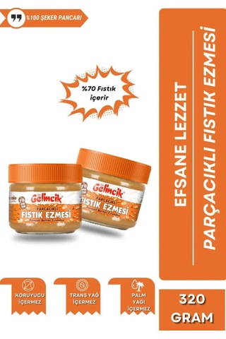 Fıstık Ezmesi Parçacıklı, Şekerli %70 320 Gr.