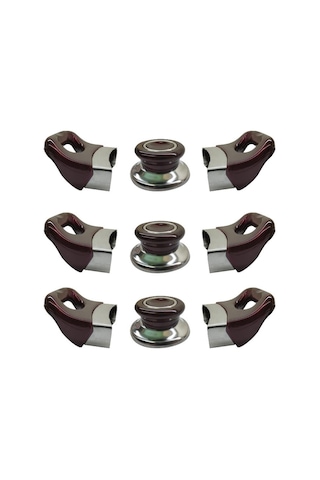 Bordo / Vişne Tencere Yan Kulpları Ve Kapak Kulpu Seti - 3 Set