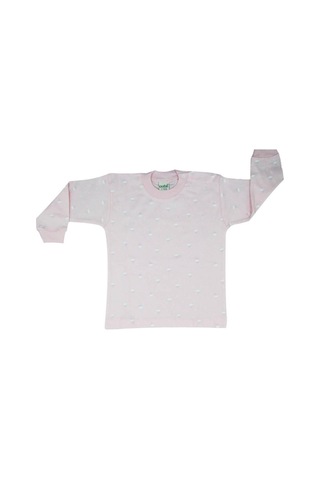 Kız / Erkek Bebek Çocuk Pamuklu Önden Çıtçıtlı Bulutlu Pijama Takım-12495-pembe Pembe