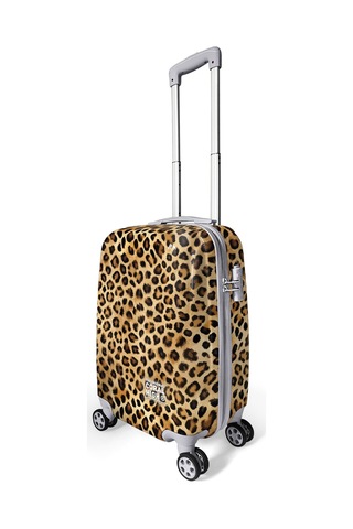 Coral High Kahverengi Leopar Desenli Pc Kabin Boy Valiz 50cm 16841 Kahverengi