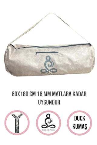 Mat Taşıma Çantası Yoga Fitness Silindir Antrenman Çantası + 2 Adet Mat Toplama Lastiği Açık Mor