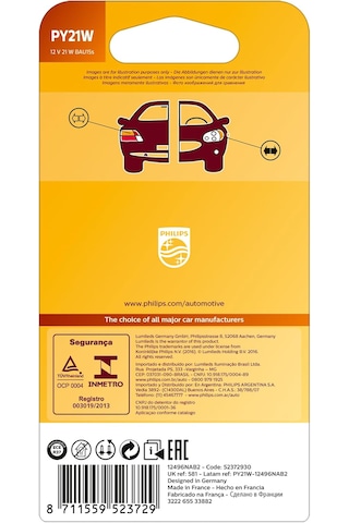 Py21w Vision, 12v Turuncu Amber Sinyal Ampülü, 2'li Paket