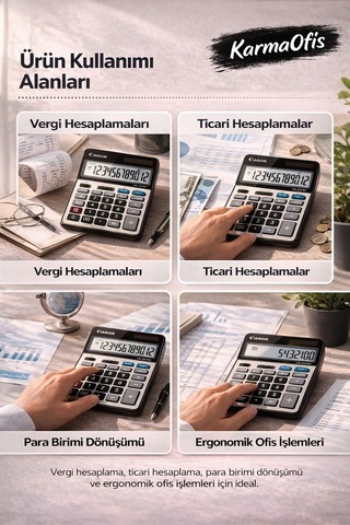 Hs-20tsc 12 Haneli Hesap Makinesi Profesyonel Ofis Tipi, Vergi Hesaplama, Çift Güç Güneş + Pil Diğer