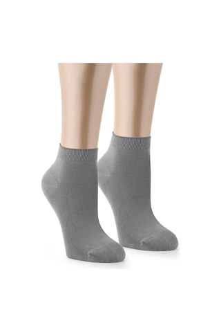 Ozzy Socks 6 Çift Bambu Erkek Dikişsiz Patik Çorap 4 Mevsim Dayan Siyah - Füme