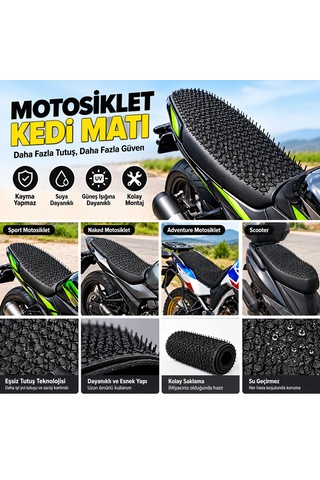Arkado Motosiklet Sele Matı Siyah 10 Adet
