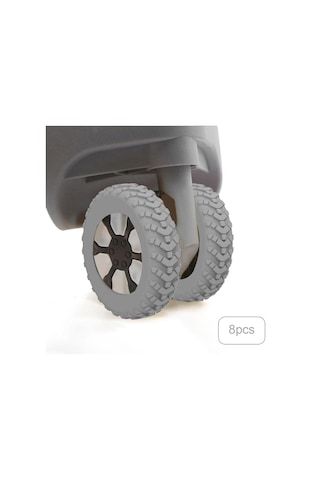 Homyl 8 Parça Bagaj Bavul Tekerlek Kapağı Ağır Açık-gri Açık Gri