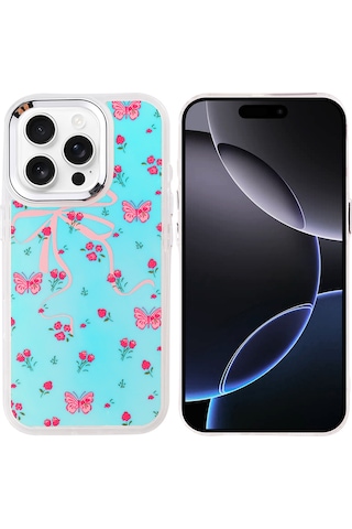 Zore Apple Uyumlu iPhone 16 Pro Max Kılıf Airbag Tasarımlı Sys Hadra Kapak - Kelebek Kelebek