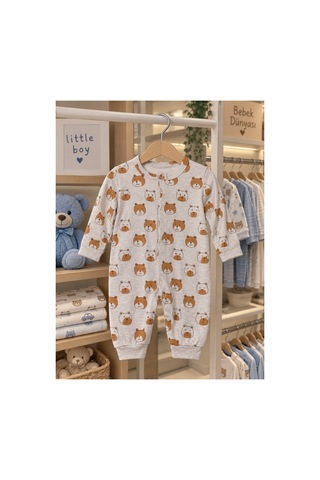 My Baby Kumsal Erkek Bebek Bears Tek Boy Tulum 886 Kahverengi Ayıcıklı Kahverengi Ayıcıklı