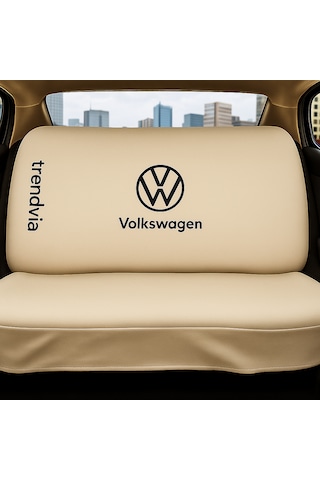 Volkswagen Uyumlu Ön Arka Koltuk Kılıfı Penye Servis Tipi Oto Koltuk Koruma Seti Bej