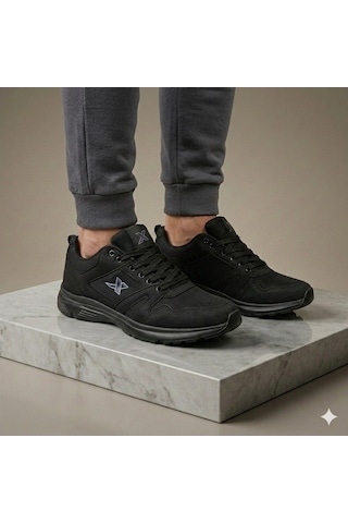 Xstep Unisex 36-47 Numara Arası Rahat Günlük Tekstil Spor Ayakkabı Siyah - Siyah