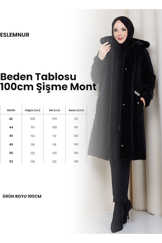 Eslemnur Nova Kumaş Şişme Mont 100cm Mavi