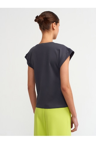 Dilvin Bisiklet Yaka Basic T-shirt 101a03504 Antrasit