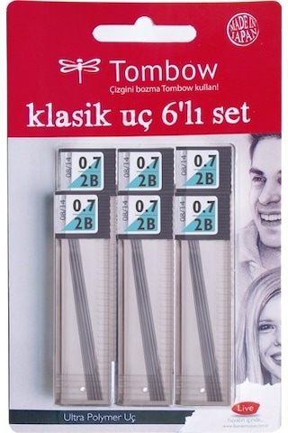 Tombow Uc 0.7 MM 2B Blisterli 6Ad - Kalem Ucu 0.7