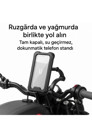 Motosiklet Bisiklet Gidon Bağlantılı Telefon Tutucu Su Geçirmez