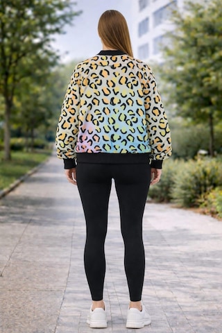 Alexandergardi Leopar Desenli Fermuarlı Sweatshirt Siyah