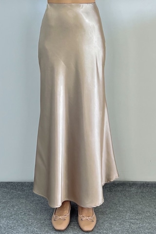 Luna Bel Lastikli Maksi Boy Gold Saten Etek Gold