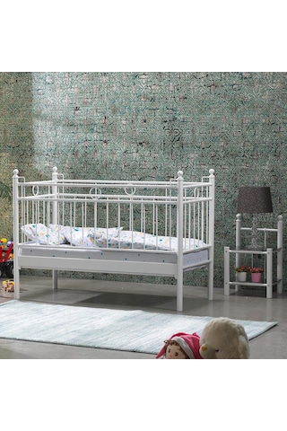Bedliga Alpas Metal Bebek Karyolası Beşik 70x140