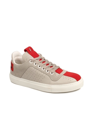 Cesare Paciotti Vvlu6ftsz Gri Kırmızı Deri Sneaker Erkek Ayakkabı Gri