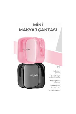 Alix Avien Gri Mini Makyaj Çantası