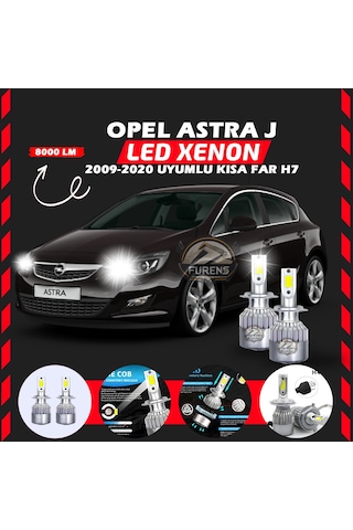 Opel Astra J 2009-2020 Kısa Far Uyumlu Şimşek Etkilii Led Xenon Performance Series H7