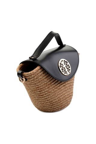 Siyah Desenli Kadın Postacı Çanta C06619105928 Siyah