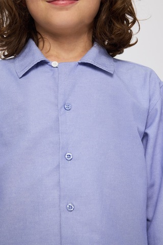 Panço Erkek Çocuk Mavi Oxford Gömlek 2421BK06004