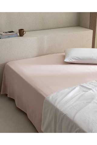 Madame Coco Manon King Size %100 Pamuk Ranforce Lastiksiz Çarşaf - Pudra 8684427058756 Pudra