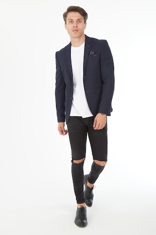 Sposo 5121 Dar Kalıp Örme Kumaş Lacivert Erkek Blazer Ceket Lacivert