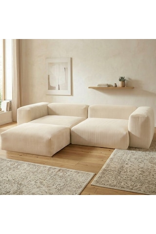 Relax Köşe Koltuk Takımı Sünger Koltuk Kanepe Divan Krem