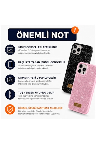 Xiaomi Redmi 15c Uyumlu Simli Parlak Mika Sert Telefon Kılıfı Pembe