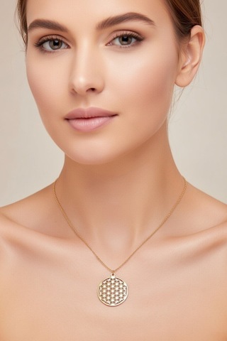 Sacred Bloom Yaşam Çiçeği Sembol Kolye Çok renkli
