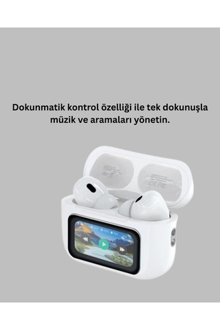 Dokunmatik Kontrollü Gürültü Önleyici Bluetooth Kulaklık Şarj Göstergeli 491727
