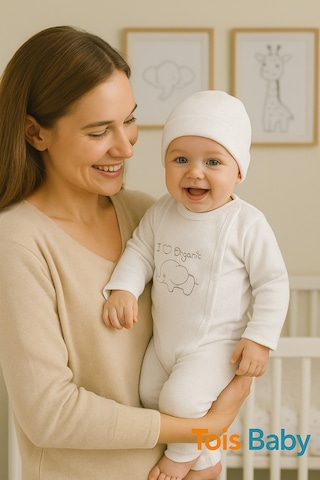 Tois Baby Organik Hastahane Çıkışı Bebek Takımı 0-3 Ay Beyaz Renk Beyaz