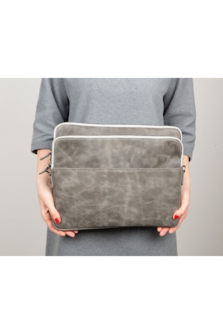 Torıno Ash Gray Super Slim 14inç Laptop / Apple Uyumlu MacBook Kılıf Kahverengi