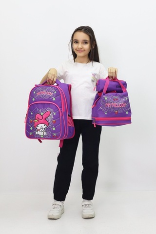 Mymelody Kız Çocuk 3 Lü Okul Çanta Seti Sevimli Tasarımlı Sırt Çantası Beslenme Çantası Kalemlik Pembe