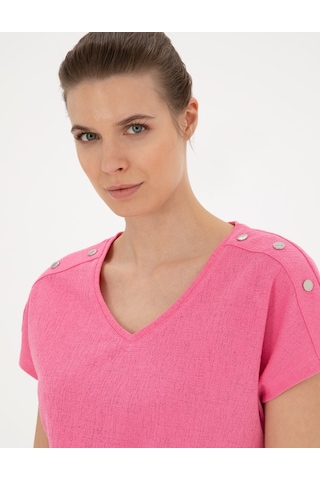 Pierre Cardin Kadın Pembe Tişört 50283429-vr041 Pembe