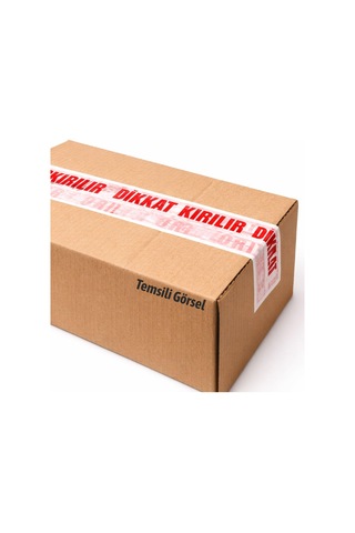 Dikkat Kırılır Koli Bandı 45x100 Mt Kırılabilir Ürünler İçin Uyarı Baskılı Güçlü Paketleme Bandı Diğer