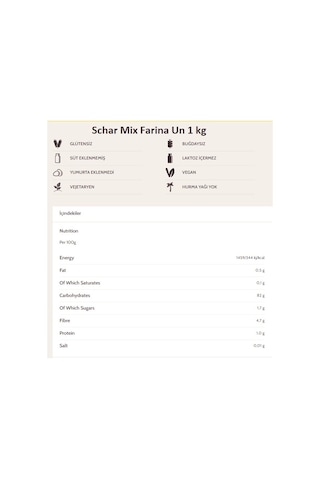 Schar Farina Glutensiz Makarna Erişte Mantı Unu 3 x 1 KG