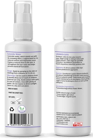 Doğal Ve Organik Saf Lavanta Hidrosolü - Canlandırıcı, Besleyici