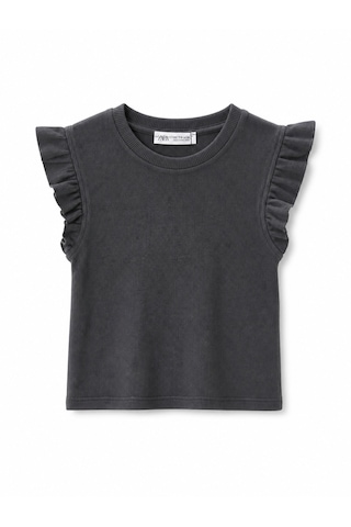 Baby Lory Kids Store Fırfır Kol Detaylı T-shirt Açık Gri