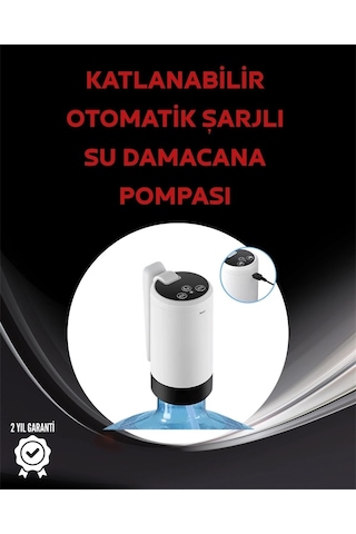Damacana Üstü Akıllı Su Pompası 3 Damacana Kullanım 4w Güç Micro Usb Şarjlı Katlanabilir & Taşına Renkli