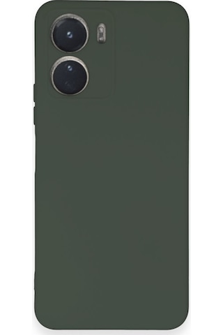 Vivo Y16 İçi Kadife Kaplı Esnek Silikon Kapak Ryc/ Nano Lansman Koyu Yeşil