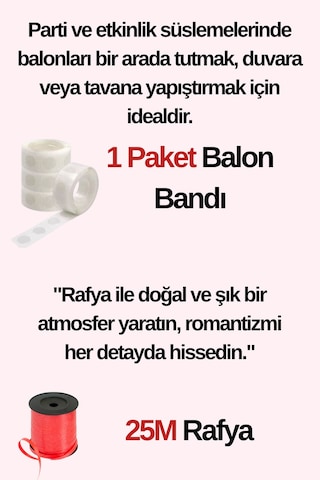 Kalpli Folyo Balon 50 Adet Helyum Uyumlu Balon Sevgili Ve Özel Gün Balon Kırmızı