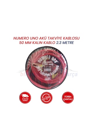 Akü Takviye Kablosu 50Mm Kalın Kablo Çantalı 1200 Amper