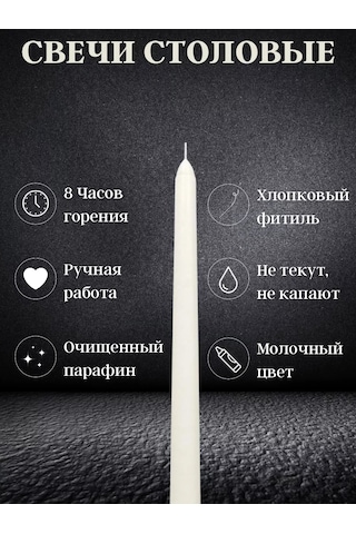 Cozy Candle Ev İçin Yemek Mumları 227024767 Fildişi