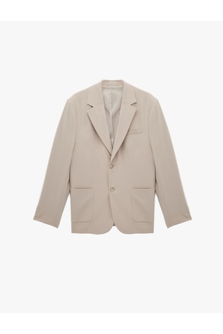 Koton Regular Fit Uzun Kollu Cepli Düğmeli Gömlek Yaka Blazer Ceket Bej 6sam50005nw Ekru