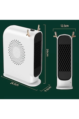 Moveevo Ev Isıtıcı Küçük Boy Hızlı Isı Altyapısı - 500w Allyuminyum Tel Isıtma - Avrupa Standartı - Beyaz